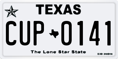 TX license plate CUP0141