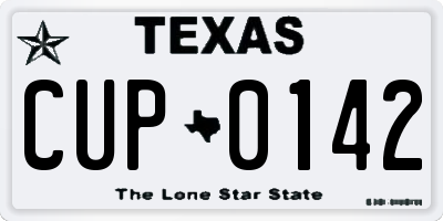 TX license plate CUP0142