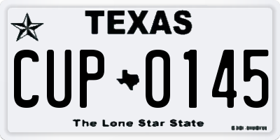 TX license plate CUP0145