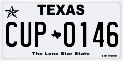 TX license plate CUP0146
