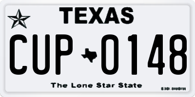 TX license plate CUP0148