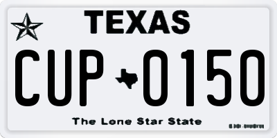 TX license plate CUP0150