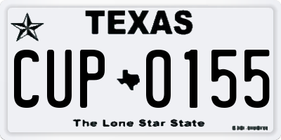 TX license plate CUP0155