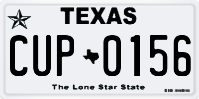 TX license plate CUP0156