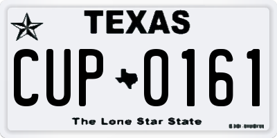 TX license plate CUP0161