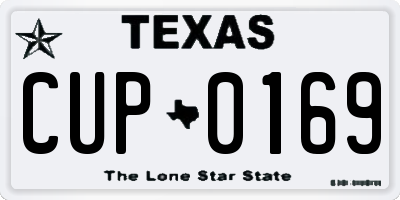 TX license plate CUP0169