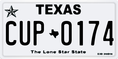 TX license plate CUP0174