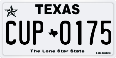 TX license plate CUP0175