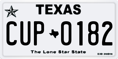 TX license plate CUP0182