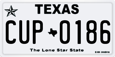 TX license plate CUP0186