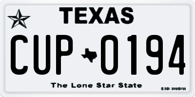 TX license plate CUP0194