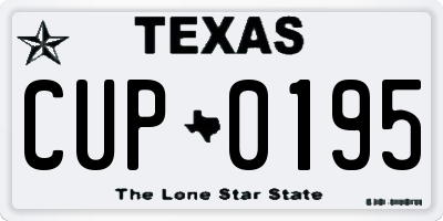 TX license plate CUP0195