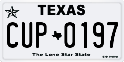 TX license plate CUP0197