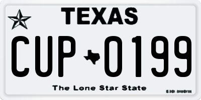 TX license plate CUP0199
