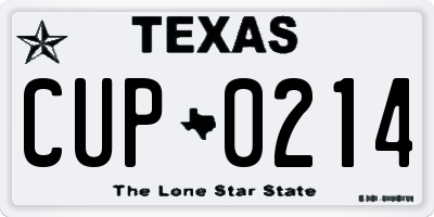 TX license plate CUP0214