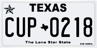 TX license plate CUP0218