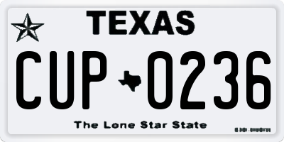 TX license plate CUP0236