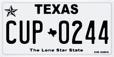 TX license plate CUP0244