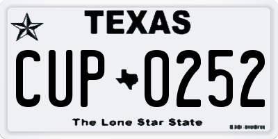 TX license plate CUP0252