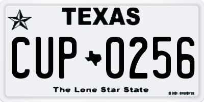 TX license plate CUP0256