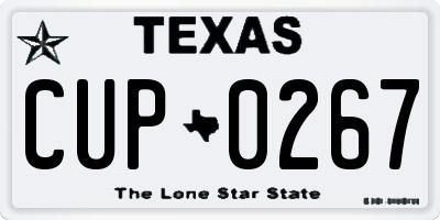 TX license plate CUP0267