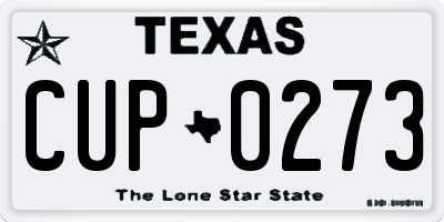 TX license plate CUP0273