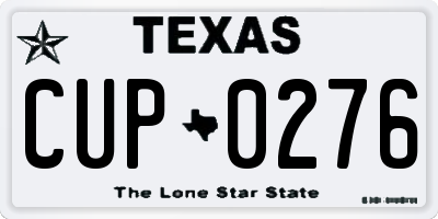TX license plate CUP0276