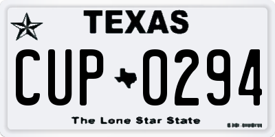 TX license plate CUP0294