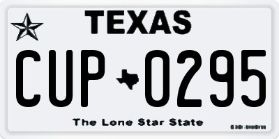 TX license plate CUP0295