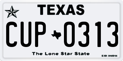 TX license plate CUP0313
