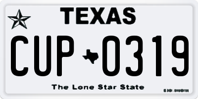 TX license plate CUP0319
