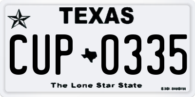 TX license plate CUP0335