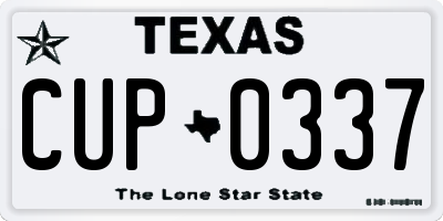 TX license plate CUP0337