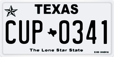 TX license plate CUP0341