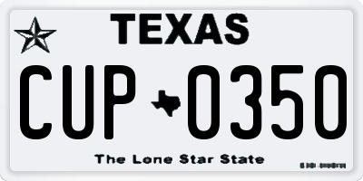 TX license plate CUP0350