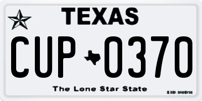 TX license plate CUP0370