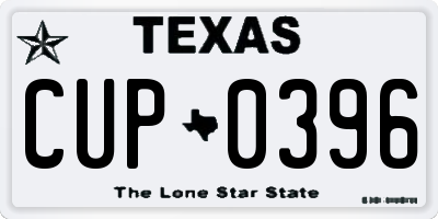 TX license plate CUP0396