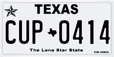 TX license plate CUP0414