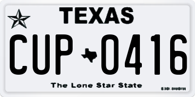 TX license plate CUP0416