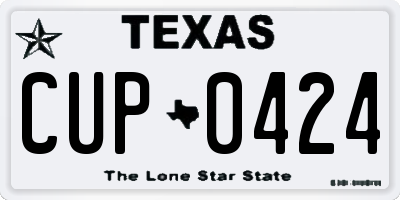 TX license plate CUP0424