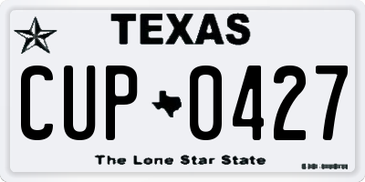 TX license plate CUP0427
