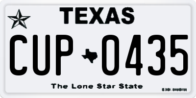 TX license plate CUP0435