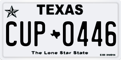 TX license plate CUP0446