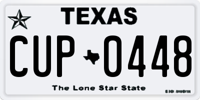 TX license plate CUP0448