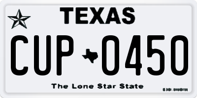 TX license plate CUP0450