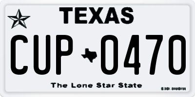 TX license plate CUP0470