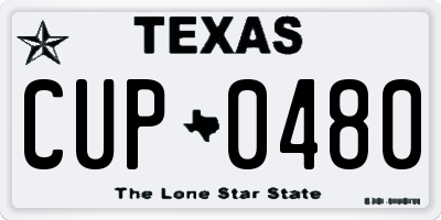TX license plate CUP0480