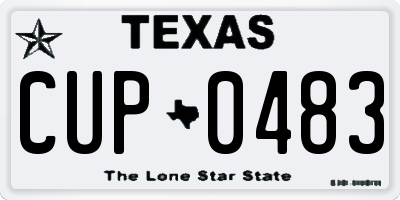 TX license plate CUP0483