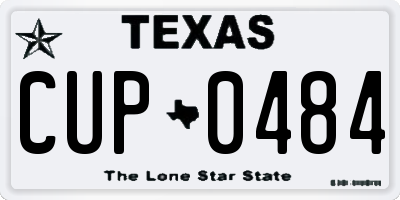 TX license plate CUP0484