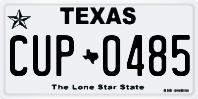 TX license plate CUP0485
